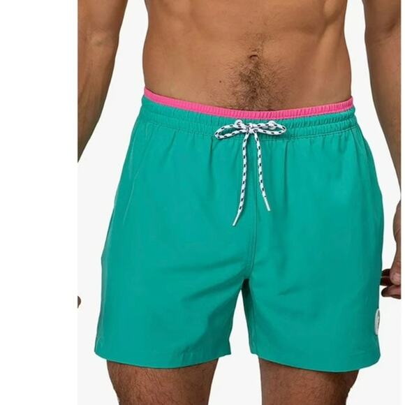 Chubbies mens swim trunks athletic shorts turquoice green blue size medium - Picture 1 of 8